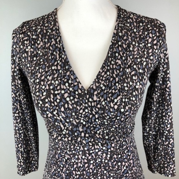 Sigrid Olsen 3/4 sleeves , Floral Wrap Dress Sz XS - Picture 4 of 9